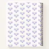 テニスパーソナライズされたパターン名前をカスタムするテニス ノートブック (裏面)