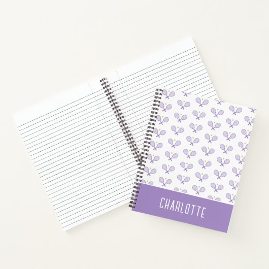 テニスパーソナライズされたパターン名前をカスタムするテニス ノートブック (内部)