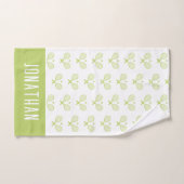 テニスパーソナライズされたパターン名前をカスタムするテニス ハンドタオル (ハンドタオル)