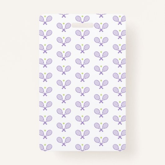 テニスパーソナライズされたパターン名前をカスタムするテニス バッジ (裏面)