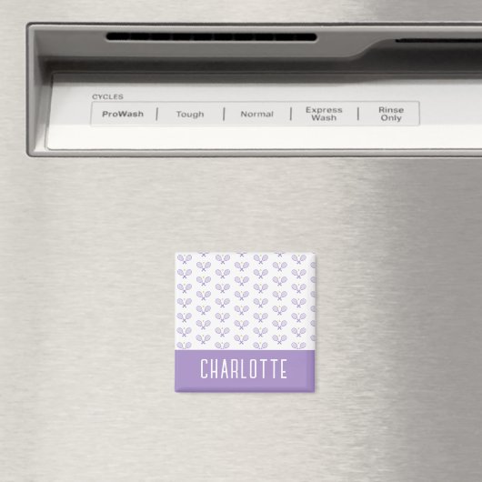 テニスパーソナライズされたパターン名前をカスタムするテニス マグネット (インサイチュ (食洗機))