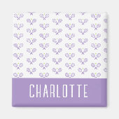 テニスパーソナライズされたパターン名前をカスタムするテニス マグネット (正面)