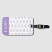 テニスパーソナライズされたパターン名前をカスタムするテニス ラゲッジタグ (正面横)