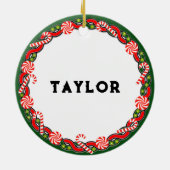 テニスパーソナライズされたホリデーギフト セラミックオーナメント (裏面)