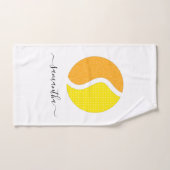 テニスパーソナライズされたボール明カラフルるいスポーツおもしろい ハンドタオル (ハンドタオル)
