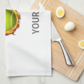 テニスパーソナライズされたボール・オン・ファイアテニステーマプレゼント キッチンタオル (四つ折り)