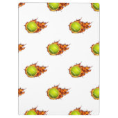 テニスパーソナライズされたボール・オン・ファイアテニステーマプレゼント クリップボード (裏面)