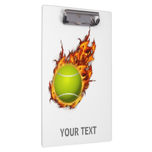 テニスパーソナライズされたボール・オン・ファイアテニステーマプレゼント クリップボード (右)