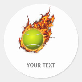 テニスパーソナライズされたボール・オン・ファイアテニステーマプレゼント ラウンドシール