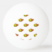 テニスパーソナライズされたボール・オン・ファイアテニステーマプレゼント 卓球ボール (裏面)