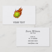 テニスパーソナライズされたボール・オン・ファイアテニステーマプレゼント 名刺 (正面/裏面)