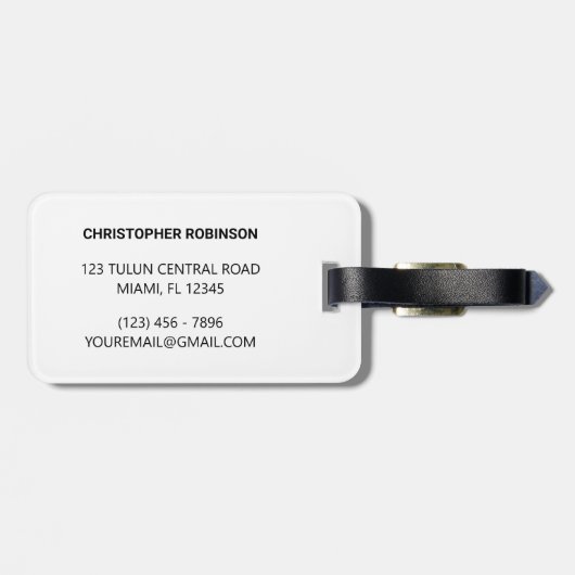 テニスパーソナライズされたモノグラムイニシャル名 ラゲッジタグ (裏面横)