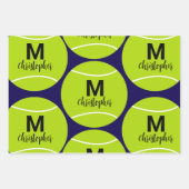 テニスパーソナライズされたモノグラムイニシャル名 ラッピングペーパーシート (正面2)