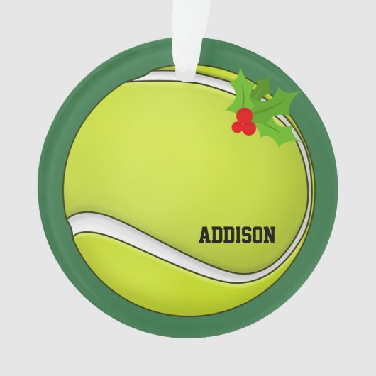 テニスパーソナライズされた写真クリスマス オーナメント (正面)