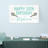 テニスパーソナライズされた名誕生日パーティー 横断幕 (トレードショー)