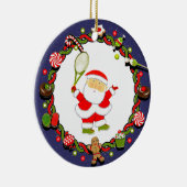 テニスパーソナライズされた記念ギフト セラミックオーナメント (右)