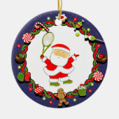 テニスパーソナライズされた記念ギフト セラミックオーナメント (正面)