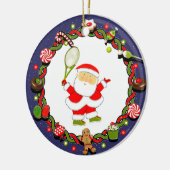 テニスパーソナライズされた記念ギフト セラミックオーナメント (左)