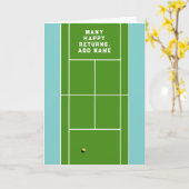 テニスパーソナライズされた誕生日 カード (黄色い花)