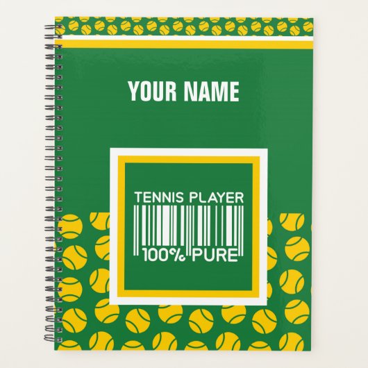 テニスパーソナライズされた選手のためのデザイン，コーチと プランナー手帳 (正面)