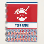 テニスパーソナライズされた選手のためのデザイン、コーチ… プランナー手帳 (正面)