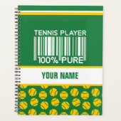 テニスパーソナライズされた選手のためのデザイン、コーチ… プランナー手帳 (正面)