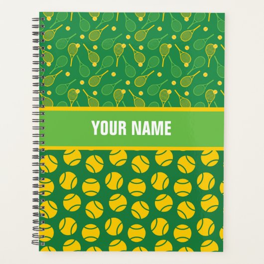 テニスパーソナライズされた選手のためのデザイン、コーチ… プランナー手帳 (正面)