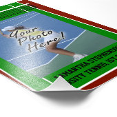 テニスパーソナライズされた選手の写真縁どテンプレート フォトプリント            (角)