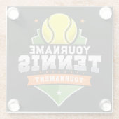 テニスパーソナライズされた選手の名前VARSITY大会 ガラスコースター (裏面)