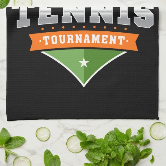 テニスパーソナライズされた選手の名前VARSITY大会 キッチンタオル (折り畳み)