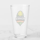 テニスパーソナライズされた選手の名前VARSITY大会 タンブラーグラス (裏面)