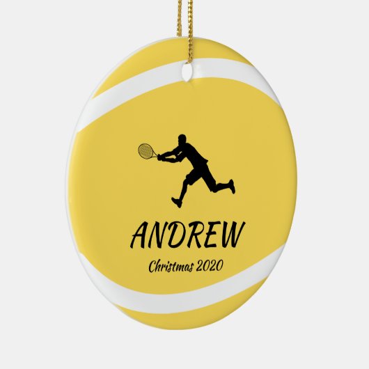 テニスパーソナライズされた選手スポーツファンアスリートクリスマス セラミックオーナメント (右)