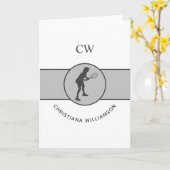 テニスパーソナライズされた選手テニスガールカスタムギフト カード (黄色い花)