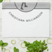 テニスパーソナライズされた選手テニスガールカスタムギフト キッチンタオル (折り畳み)