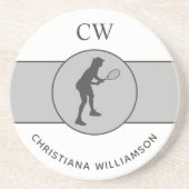 テニスパーソナライズされた選手テニスガールカスタムギフト コースター (正面)