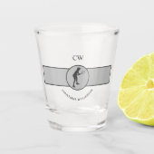 テニスパーソナライズされた選手テニスガールカスタムギフト ショットグラス (正面)