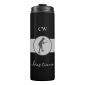 テニスパーソナライズされた選手テニスガールカスタムギフト タンブラー (正面)