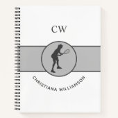 テニスパーソナライズされた選手テニスガールカスタムギフト ノートブック (正面)