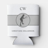 テニスパーソナライズされた選手テニスガールカスタムギフト 缶クーラー (裏面)