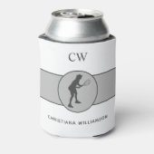 テニスパーソナライズされた選手テニスガールカスタムギフト 缶クーラー (缶裏面)