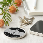 テニスパーソナライズされた選手テニスコートのギフト キーホルダー (側面)