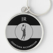 テニスパーソナライズされた選手テニスコートのギフト キーホルダー (正面)