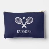 テニスパーソナライズされた選手名前をカスタムするテニス アクセサリーポーチ (裏面)