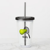 テニスパーソナライズされた アクリルタンブラー (正面)
