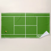 テニスパーソナライズされた ビーチタオル (正面)