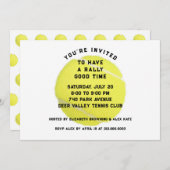 テニスパーティの招待状 招待状 (正面/裏面)