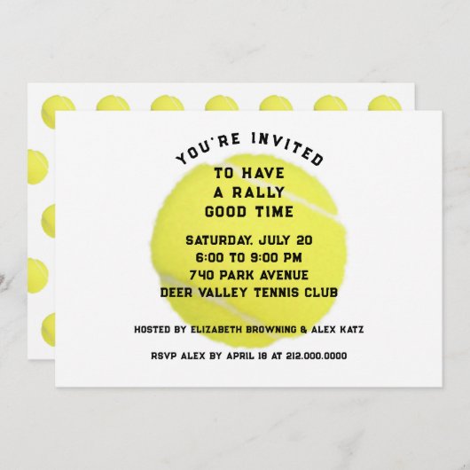 テニスパーティの招待状 招待状 (正面/裏面)