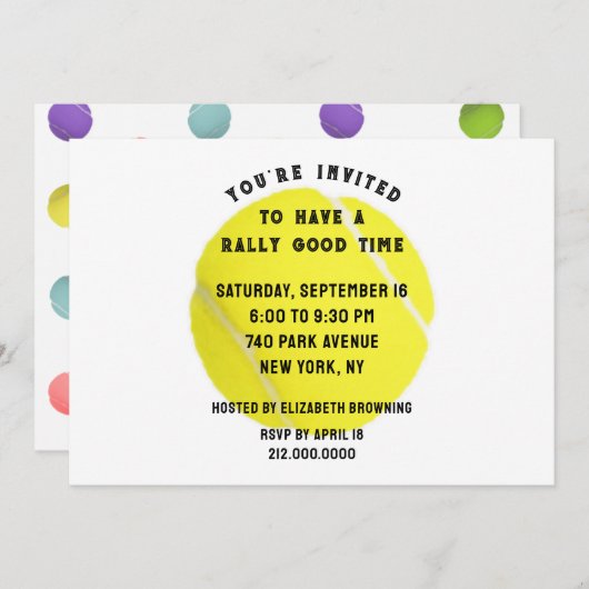 テニスパーティの招待状 招待状 (正面/裏面)