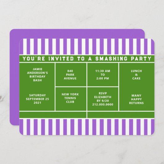 テニスパーティの招待状 招待状 (正面/裏面)