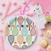 テニスパーティーがテニスの装飾を施す ペーパープレート (パーティー)